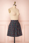 Dorit Black Floral Pleated Mini Skirt | Boutique 1861 side view