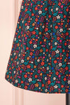 Dorit Black Floral Pleated Mini Skirt | Boutique 1861 bottom close-up