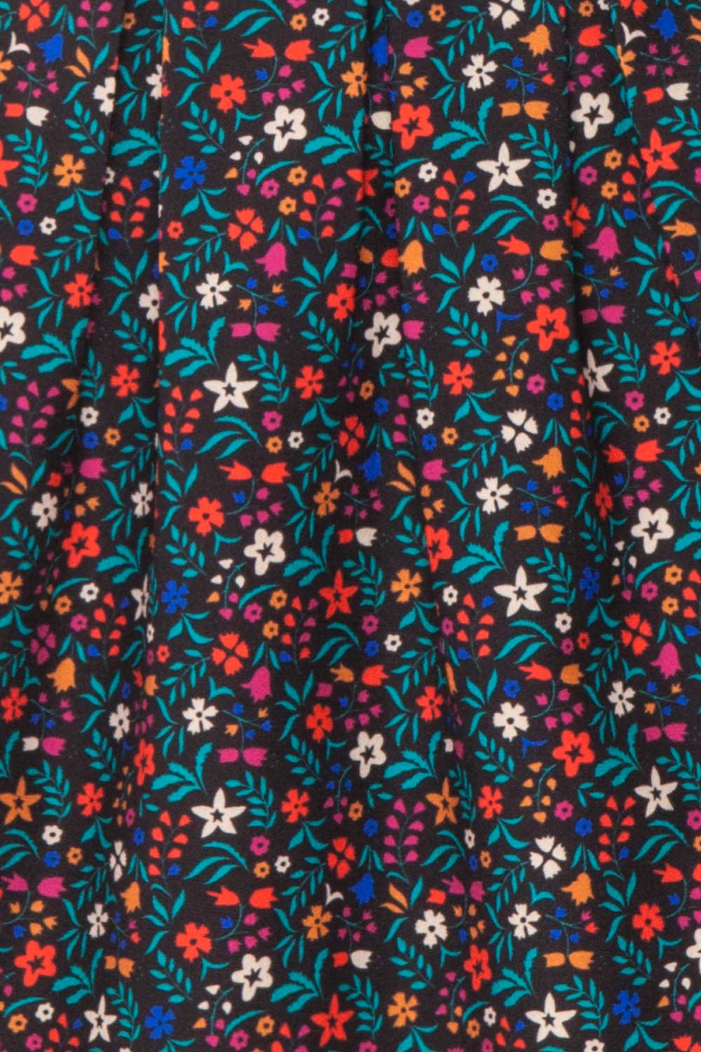 Dorit Black Floral Pleated Mini Skirt | Boutique 1861 fabric detail 