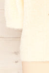 Douai Cream Buttoned Fuzzy Cardigan | La petite garçonne bottom
