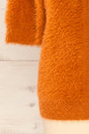 Douai Rust Orange Buttoned Fuzzy Sweater | La petite garçonne bottom