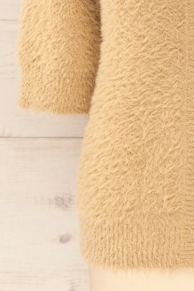 Douai Taupe Buttoned Fuzzy Sweater | La petite garçonne bottom