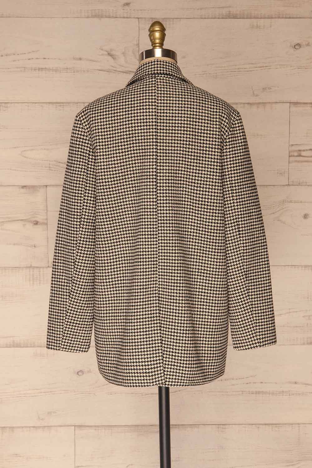 Drawno Black & White Houndstooth Blazer | La petite garçonne  back view 