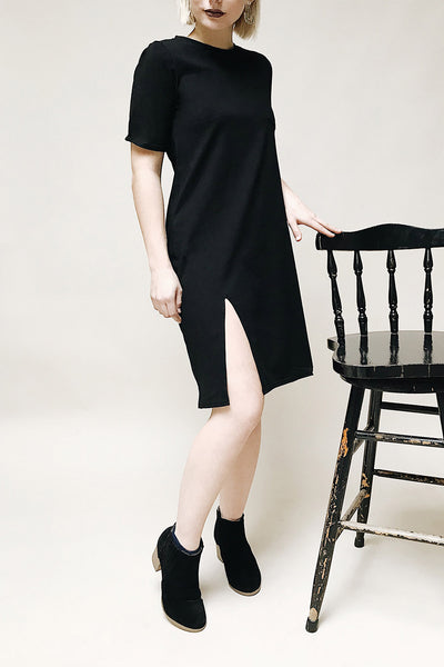 Brusy Black Short Sleeved Tunic Dress | La Petite Garçonne