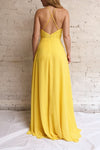 Chantay Yellow A-Line Maxi Dress w/ Lace | Boutique 1861 model back