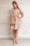 Claretta Cream Insects Printed Short Dress | Boutique 1861 model look