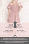 Eydis Mauve Pink Floral Buttoned Short Dress | Boutique 1861 template