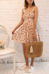 Kudowa Pink Lemon Print Flared Short Dress | Boutique 1861 model look 1