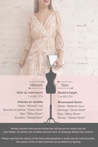 Mylene Light Pink Floral Short Dress w/ Frills | Boutique 1861 template