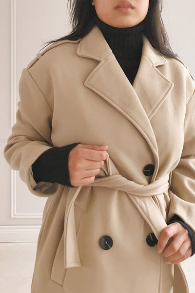 Argenteuil Long Buttonned Trench Coat | La petite garçonne model