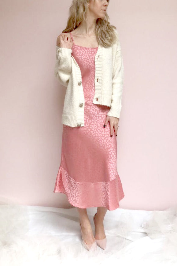 Seefeld Peach | Pink Silky Leopard Dress