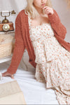 Aegle Rust Long Fuzzy Knitted Cardigan | Boutique 1861 model robe