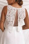 Timothea Ivory Bridal Maxi Dress w/ Lace Top | Boudoir 1861 model back