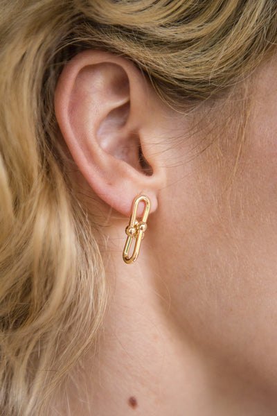 Druits Gold Pendant Earrings | La petite garçonne  model