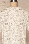 Duisbourg Black & White Dogs Pattern T-Shirt | La Petite Garçonne back close-up