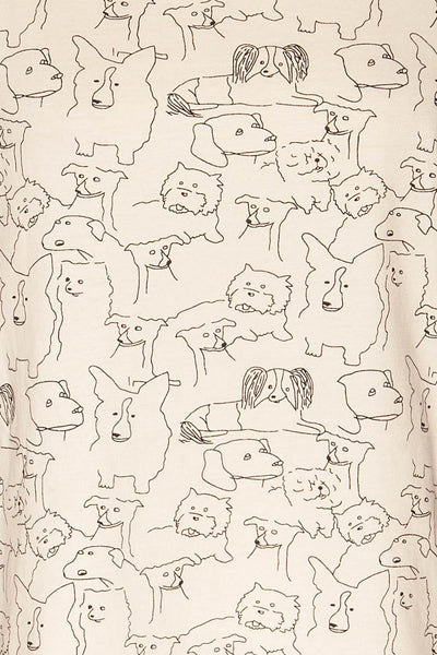 Duisbourg Black & White Dogs Pattern T-Shirt | La Petite Garçonne fabric detail
