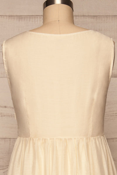 Duleek Off White A-Line Midi Dress back close up | La petite garçonne