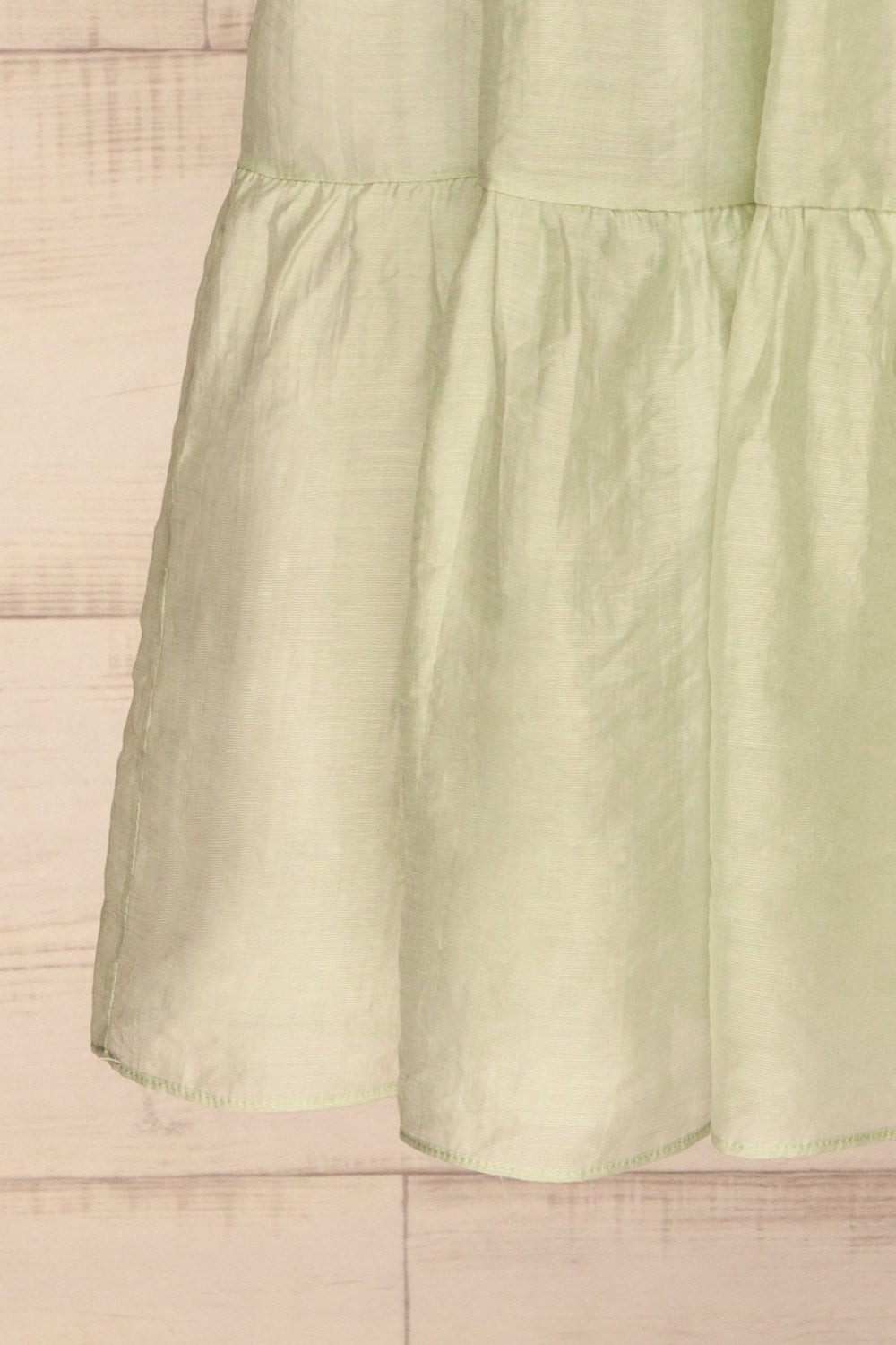 Duleek Sage Green A-Line Midi Dress skirt | La petite garçonne