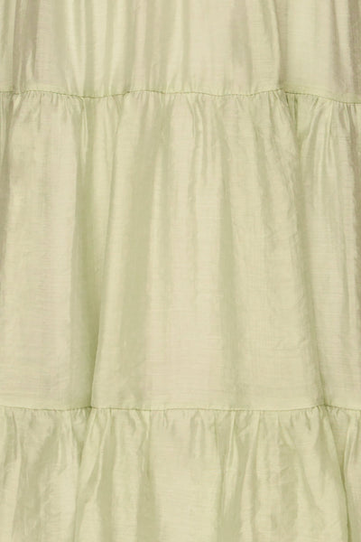 Duleek Sage Green A-Line Midi Dress fabric | La petite garçonne