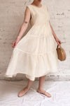 Duleek Off White A-Line Midi Dress | La petite garçonne on model