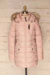 Dumfries Light Pink Parka Coat with Faux Fur Hood | La Petite Garçonne