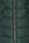 Dumfries Vert Green Parka Coat with Faux Fur Hood | La Petite Garçonne fabric detail