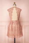 Dunyazade Pink Short Lace Dress w/ Open Back | Boudoir 1861 back view