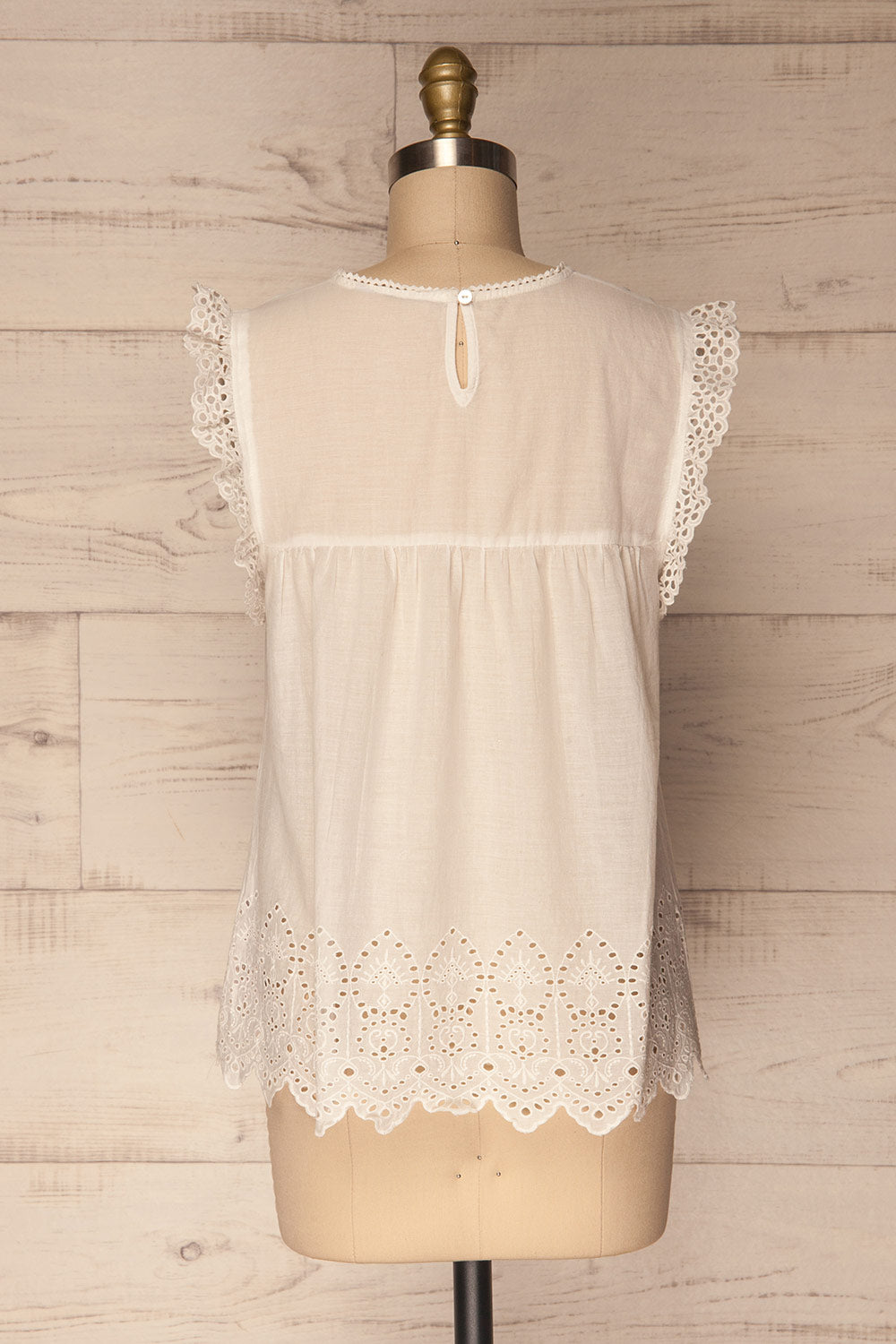 Dynow Snow White Openwork Cotton Sleeveless Top | La Petite Garçonne 5