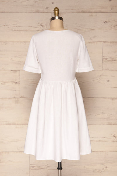 Ebbesvik Cloud White Button-Up A-Line Dress | La Petite Garçonne