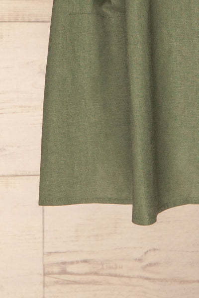 Ebbesvik Moss Khaki Button-Up A-Line Dress | La Petite Garçonne