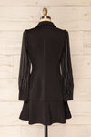Ebbra Black Blazer Dress w/ Sheer Sleeves | La petite garçonne back back view