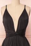 Echna Short Black Satin A-Line Dress | Boutique 1861 2