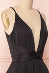 Echna Short Black Satin A-Line Dress | Boutique 1861 4