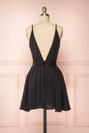 Echna Short Black Satin A-Line Dress | Boutique 1861 5