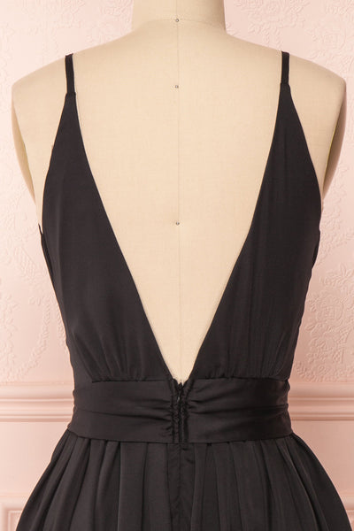Echna Short Black Satin A-Line Dress | Boutique 1861 6