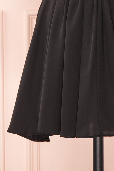 Echna Short Black Satin A-Line Dress | Boutique 1861 7