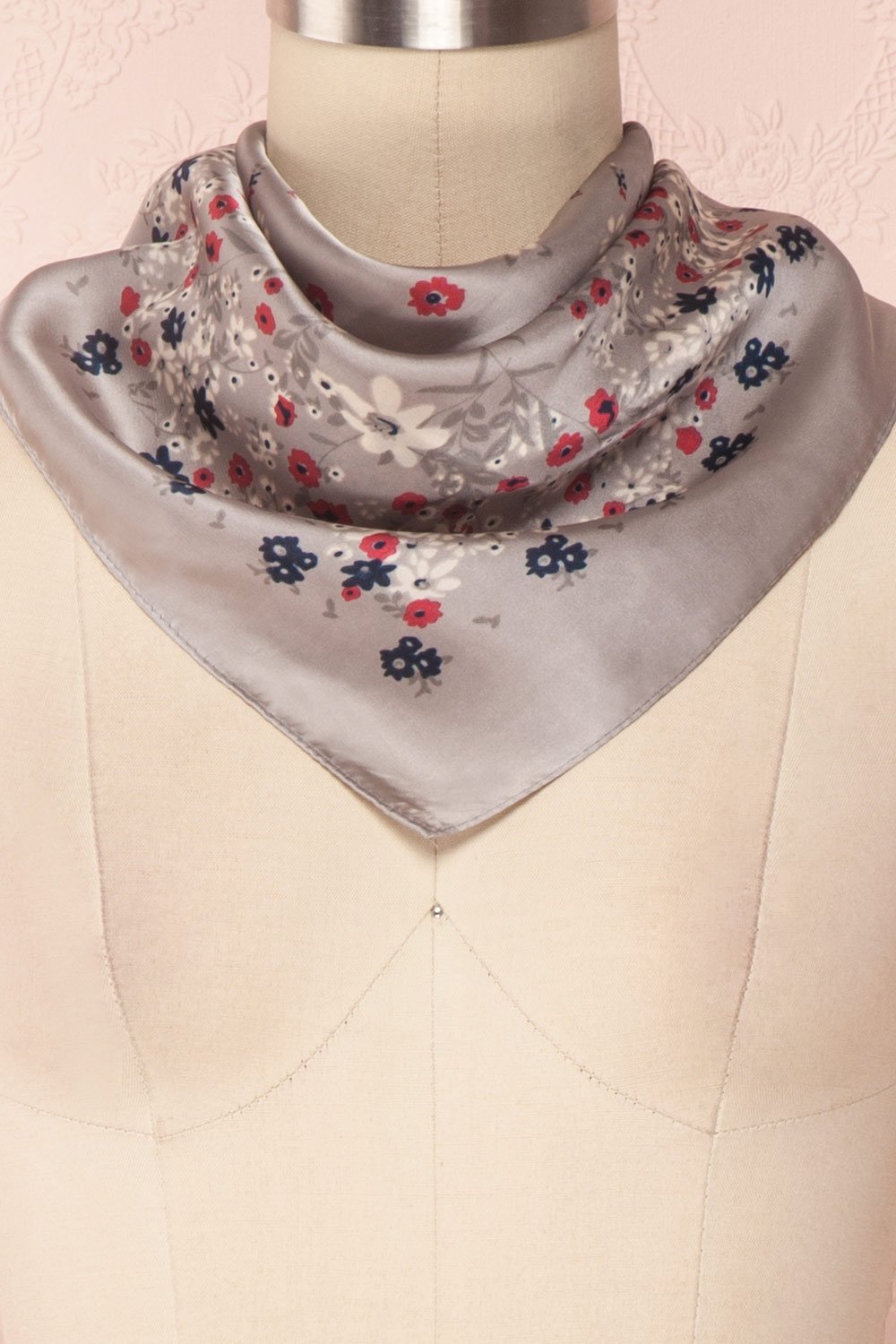 Éclat d'Été Gris Colourful Silky Square Scarf | Boutique 1861 3