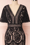 Edelaria Coal Black Lace Fitted Cocktail Dress | Boutique 1861
