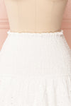 Edithe White Lace Layered Mini Skirt | FRONT CLOSE UP | Boutique 1861