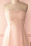 Edris Blush maxi tulle dress with lace top | Boudoir 1861 front close up