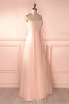 Edris Blush maxi tulle dress with lace top | Boudoir 1861 side view