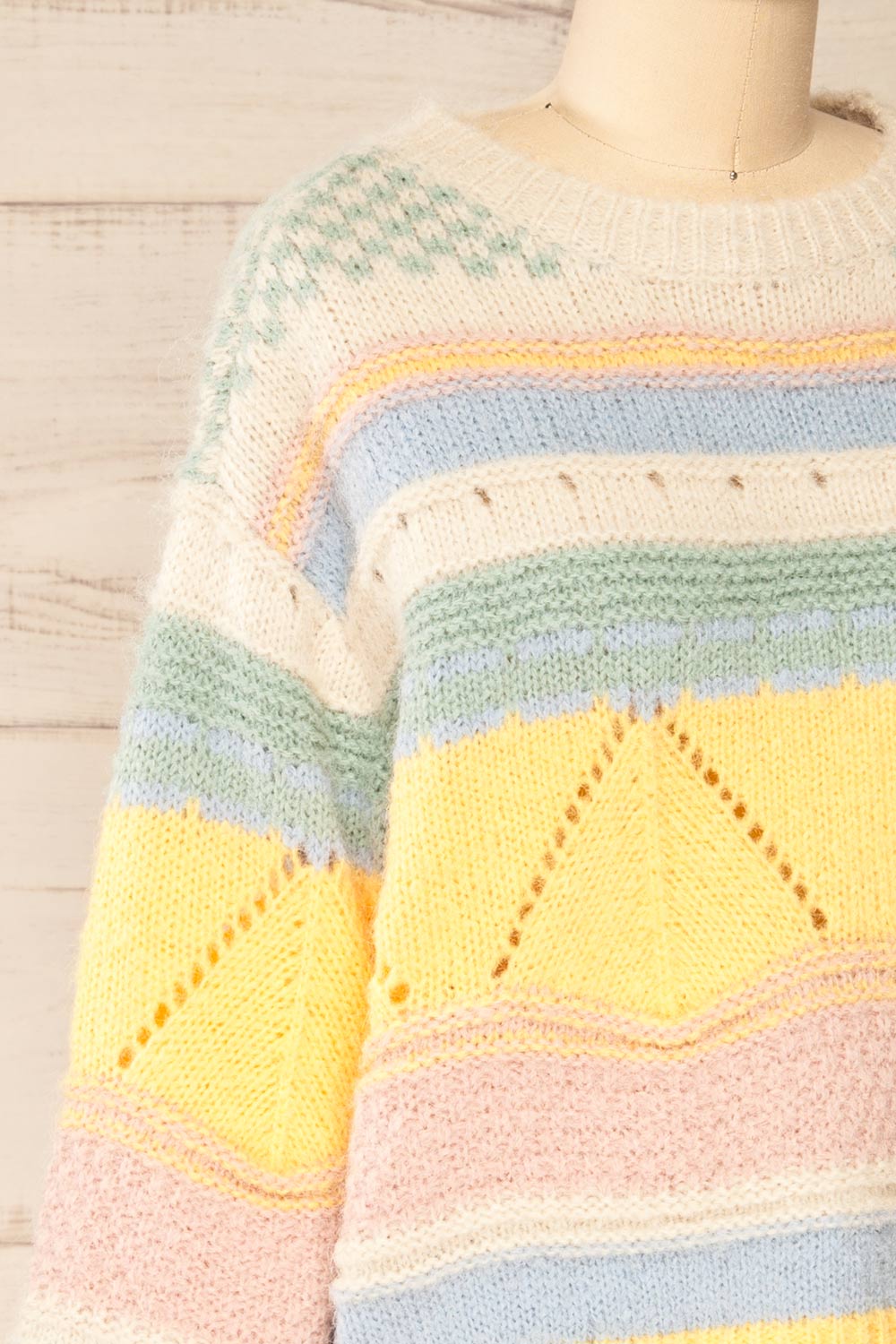 Edsvageidet Pastel Knitted Sweater | La petite garçonne side close-up