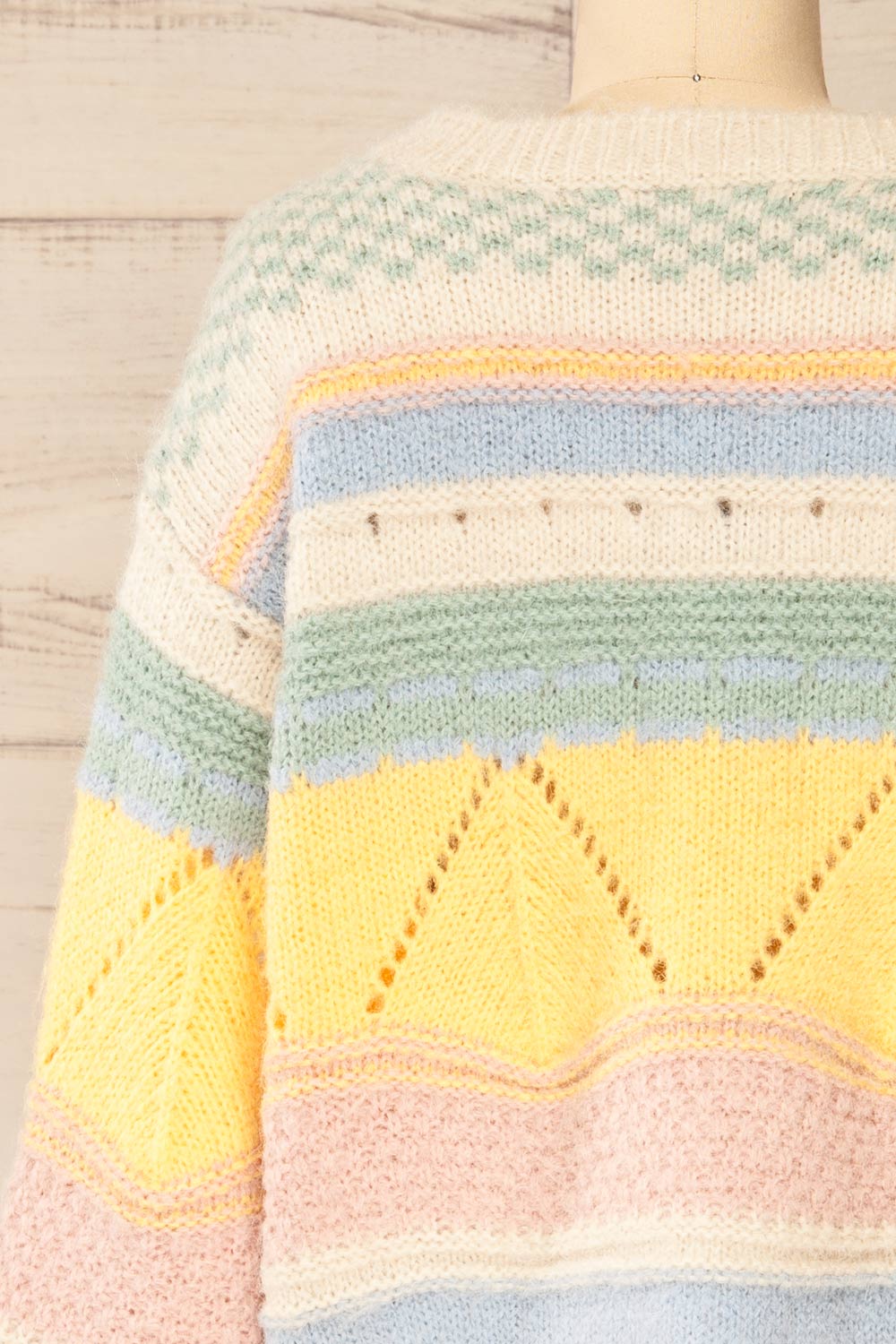 Edsvageidet Pastel Knitted Sweater | La petite garçonne back close-up