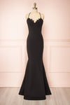 Edyth Black Mermaid Maxi Dress | Boutique 1861 front view