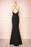 Edyth Black Mermaid Maxi Dress | Boutique 1861 back view