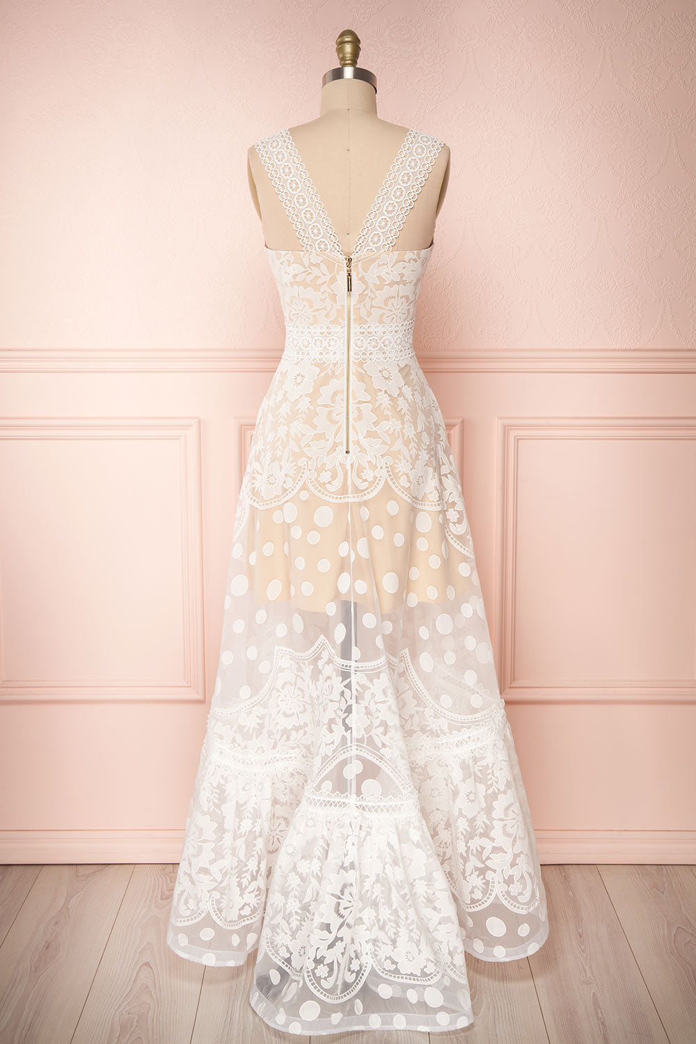 Efigenia Beige & White High-Low Bridal Dress | Boudoir 1861