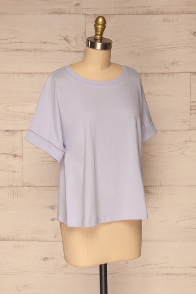 Eftang Lavender Rolled Sleeves T-Shirt | La petite garçonne side view