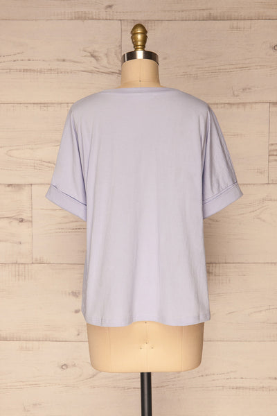 Eftang Lavender Rolled Sleeves T-Shirt | La petite garçonne back view
