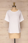 Eftang White Rolled Sleeves T-Shirt | La petite garçonne front view
