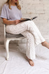 Canaan White Lounge Pants | Pantalon | La Petite Garçonne on model